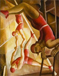 Jen Gbor, Acrobats, oil on canvas, 1933